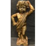 A giltwood and gesso figure, of a putto