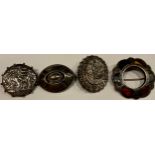 A late 19th century silver Scottish agate set brooch, 4.5cm diameter; three other Victorian silver