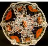 A 19th century Davenport Imari shaped circular plate, pierced border, 24cm diameter, c.1880