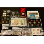 A collection of UK, Commonwealth and foreign coins and banknotes, many base metal and well