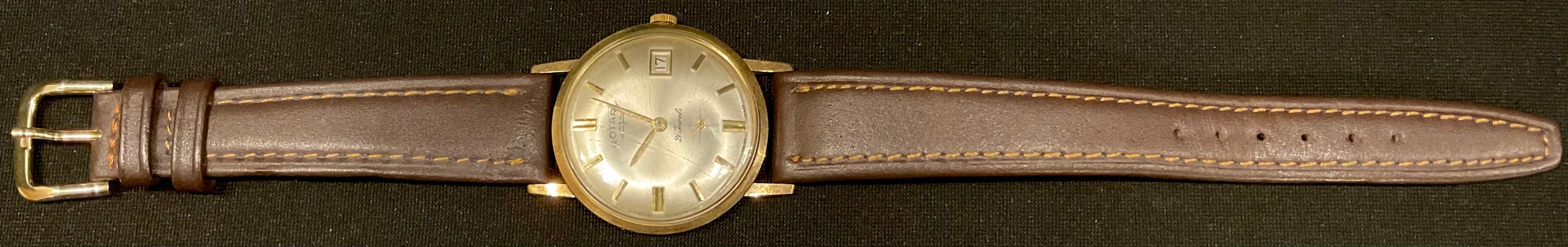 A Rotary 9ct gold day/date wristwatch, in original box - Bild 2 aus 3