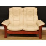 An Ekornes Stressless recliner sofa, 103.5cm high, 150cm wide, the seat 109cm wide and 47cm deep