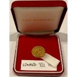 Coin - GB, Edward VII gold half sovereign, 1907, boxed