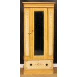 A 19th century painted and scumbled pine wardrobe, 197cm high, 89.5cm wide, 51cm deep, c.1880