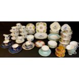 Ceramics - a Tuscan China Blue Tree pattern tea service for ten comprising cake plates, side plates,