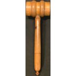 Treen - a large auctioneer's gavel, 34cm long