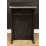 Ecclesiastical Salvage - an Arts & Crafts period Gothic Revival ebonised pine pulpit or lectern,