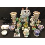 Early 19th century porcelain including Chelsea, Derby, Staffordshire, etc