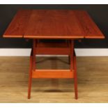 Mid-century design - a retro Danish teak elevator or metamorphic table, by Trioh, possibly