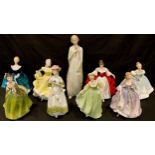 A Royal Doulton figure, Nicola HN2839; others, Fleur HN2368, Sara HN2265, Fair Lady HN2193,