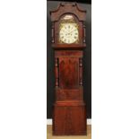 A 19th century mahogany longcase clock, 35.5cm arched painted dial inscribed J. Shey & Co,