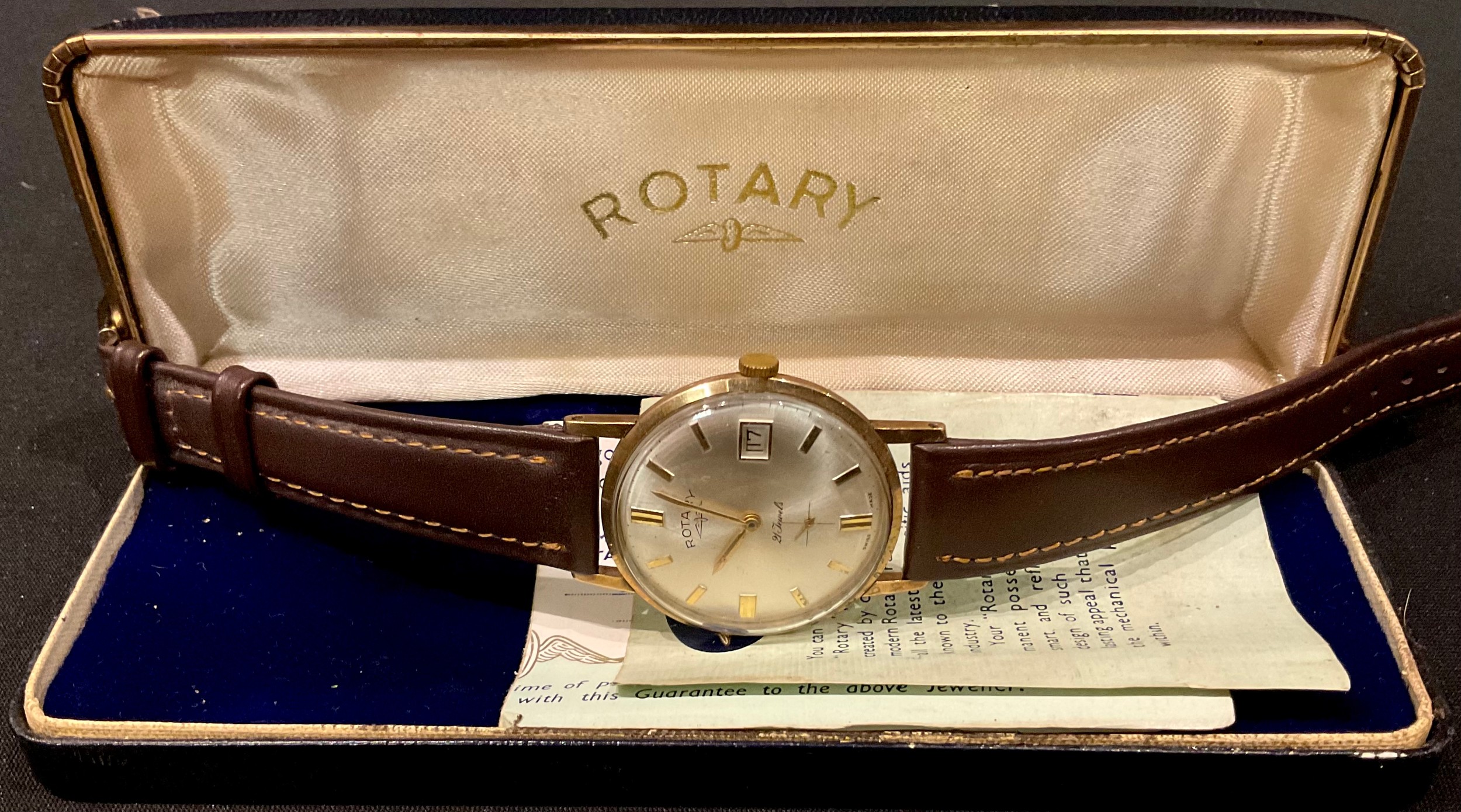 A Rotary 9ct gold day/date wristwatch, in original box - Bild 3 aus 3