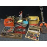 Tools - Spanners, Taps & Dies, Hammers, Saws, screwdrivers, shovel, garden fork, crowbars, etc; qty