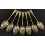 A set of seven Victorian silver table spoons, H J Lias & Son, London 1870, 9.4ozt