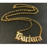 A 9ct gold BARBARA necklace, 13.5g