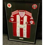 Sporting Interest - Sheffield United shirt, 2014, signed by the players, framed