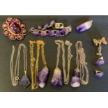 Amethyst Jewellery - pendants, earrings; brooch, etc