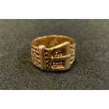 A 9ct gold buckle ring, size V, 8.5g