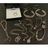 Jewellery - silver and silver coloured metal including cz necklace, Swarovski crystal bracelets etc