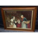 Advertising - Pears, A farmer presenting game birds to a nun, Chromolithograph, 44cm x 64cm