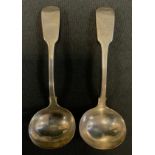 A pair of Victorian silver sauce ladles, Samuel Hayne & Dudley Cater, London 1959, 3.64ozt