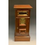 A late Victorian Country House/ Hotel letter box, mahogany case with brass mounted aperture,