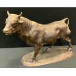 Isidore Jules Bonheur (French 1827-1901), after, bronzed metal model as a Standing Bull, 40cm