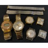 Watches - a vintage Excalibur deluxe 21 jewel wristwatch, boxed; others Times 550; watch heads ,