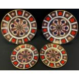 A pair Royal Crown Derby 1128 pattern dessert plates, 21.5cm diam, printed marks; a similar pair