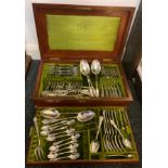 An E.P.N.S Onslow pattern canteen, for six, comprising dinner forks, dessert forks, dessert