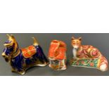 A Royal Crown Derby paperweight, Red Squirrel, gold stopper; others, Fox Cub; Scottish Terrier (