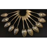 A set of six George III silver tea spoons, Sarah & John William Blake, London 1818; five others,