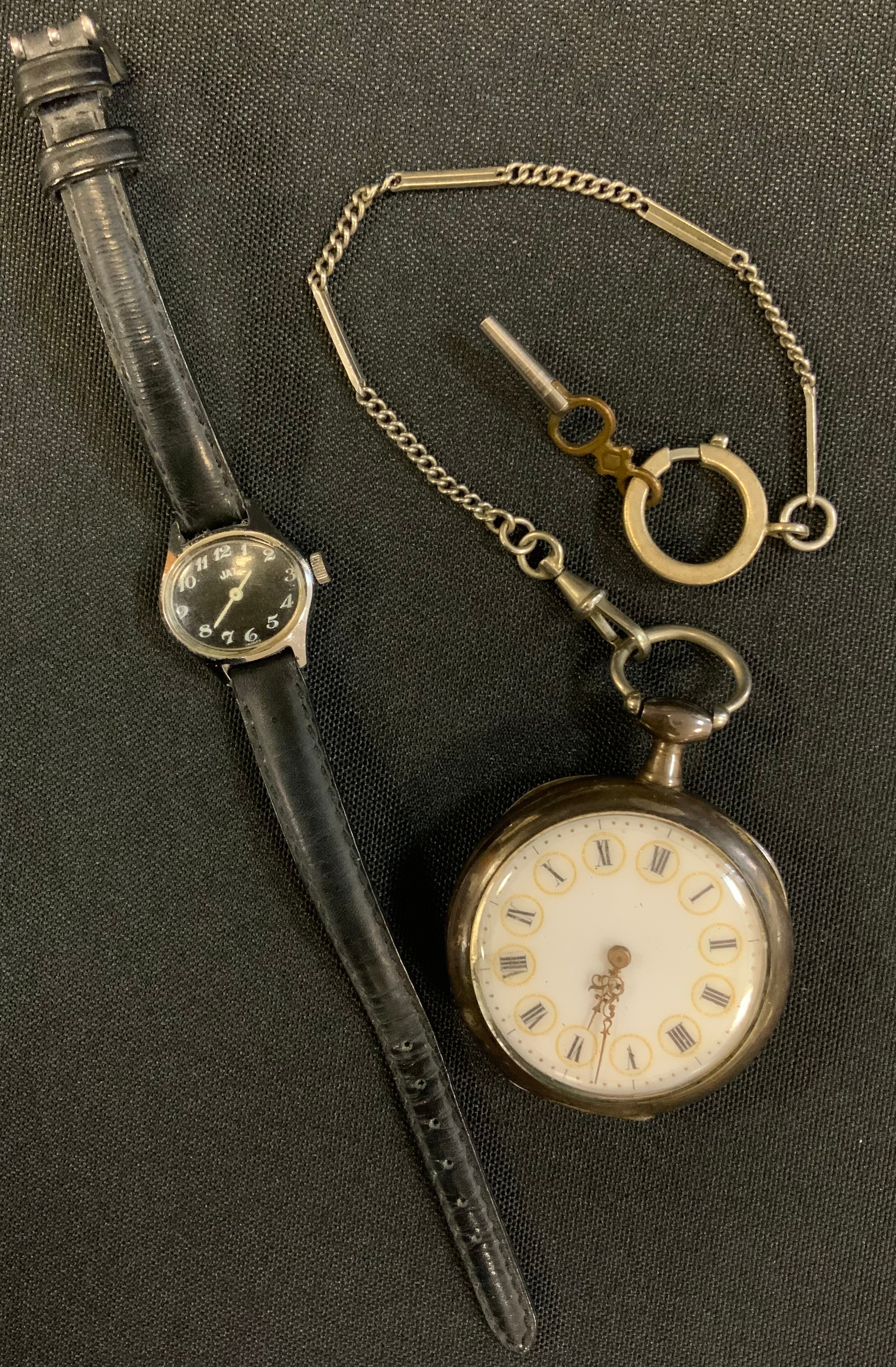 A 19th century French Charpentier a nort silver open face pocket watch, white dial, Roman