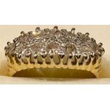 A diamond navette cluster ring, set with twelve diamonds, 18ct gold shank, size Q, 4.2g gross