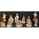 Continental Ceramics - a Capodimonte figure, after Menghetti, Shepherdess, 26cm high; other