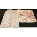 Textiles - a pair of vintage Laura Ashley curtains, sprigged cotton; another floral Laura Ashley
