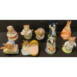 A Royal Albert Beatrix Potter model, Hunca Munca; others, Poorly Peter Rabbit, Appley Dapply, Tom