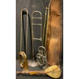 Musical Instruments - a late Victorian trombone, Contesting Model Improved Class A, by J. Higham