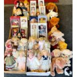 Toys & Juvenalia - a large collection of porcelain head collectors dolls, some boxed examples,