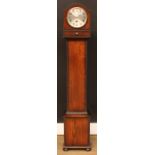 A 1930s oak dwarf longcase clock, 132cm high, 24.5cm wide, 17.5cm deep