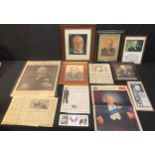 Churchilliana - a collection of Winston Churchill ephemera; a pencil portrait oil; a sampler; etc