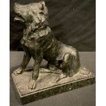 A Grand Tour serpentine model, of the Jennings Dog or Hound of Alcibiades, 15.5cm high