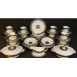 A Royal Doulton Carlyle pattern dinner service for twelve comprising vegetable dishes, sauce boat