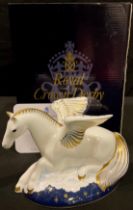 A Royal Crown Derby paperweight, Mythical Beasts Pegasus, Govier's exclusive, limited edition 391/