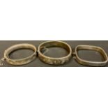 Jewellery - hallmarked silver hinge bangles; another, marked 925 (3)