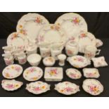 A Royal Crown Derby Posie pattern ginger jar and cover, trinket box and cover, plates, jugs,