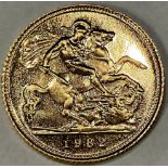 Coin - GB, Elizabeth II gold half sovereign, 1982