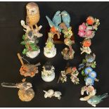 A large Goebels model of Barn Owl, 23cm high; another, Robin; other bird models including Franklin