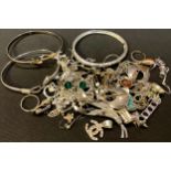 Jewellery - a collection of silver earrings, bracelets, pendants, etc