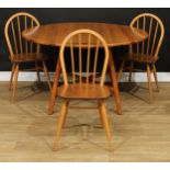 An Ercol 663 Pine Line drop-leaf dining table, 72cm high, 64cm opening to 124cm long, 113.5cm